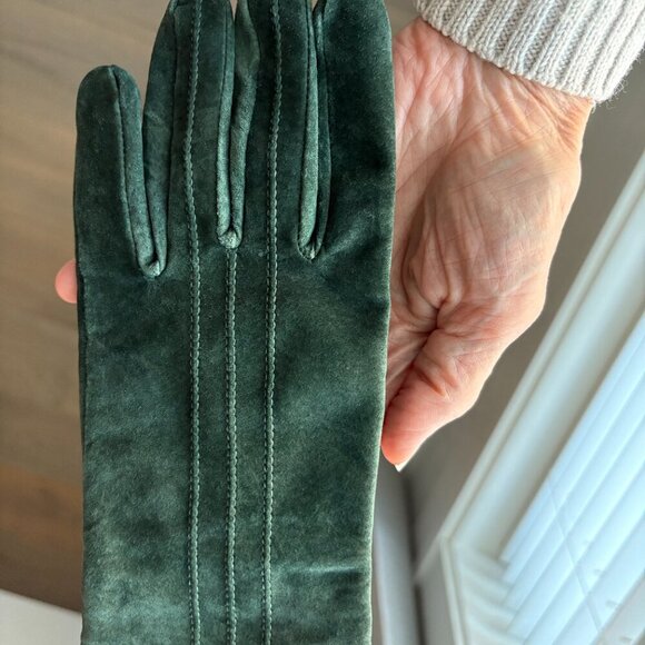 3M Thinsulate Outdoor Classic Casual Pig Suede Leather Gloves Green Sz M - Picture 7 of 8